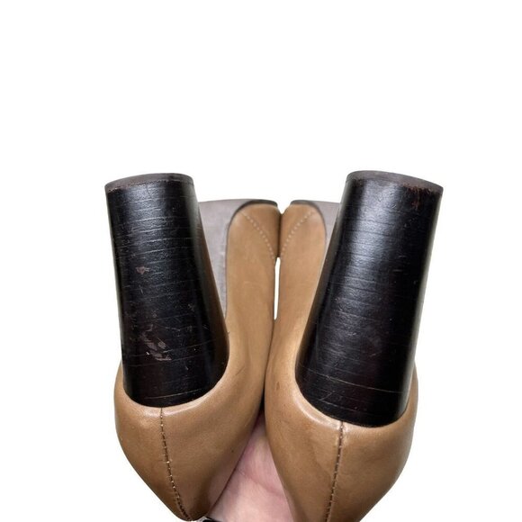 Anthropologie Fortress of Inca Heels Bootie Open Toe Size 6 Camel Brown - Picture 5 of 11